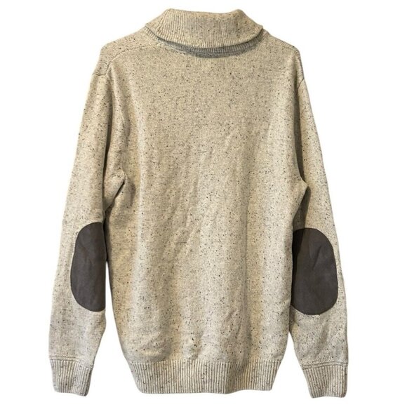 Chaps Men's Henley Sweater Elbow Pads‎ Pullover Button Shawl Collar Size M - Picture 2 of 16